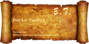 Barta Teofil névjegykártya